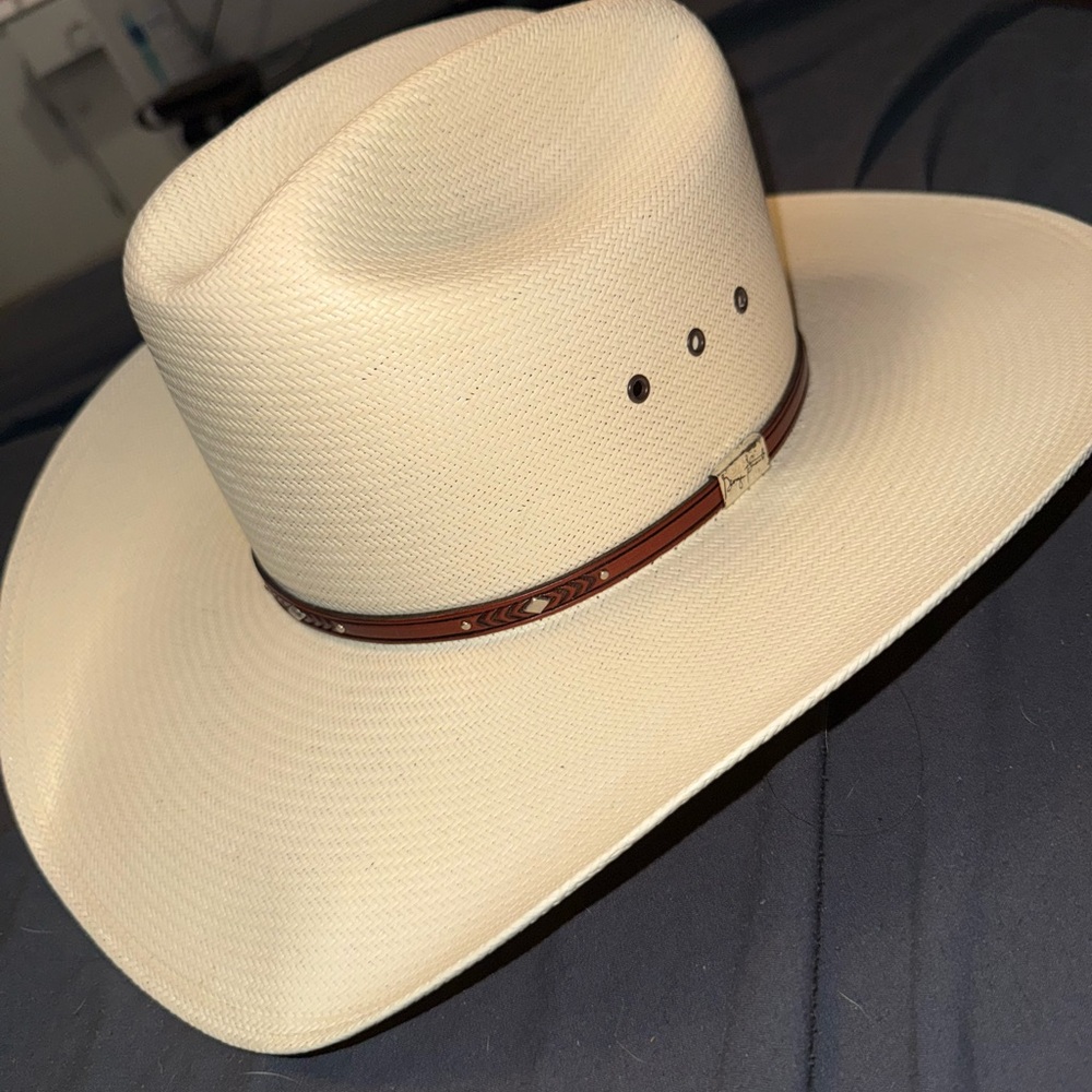 Cream Cowboy Hat with Brown Band